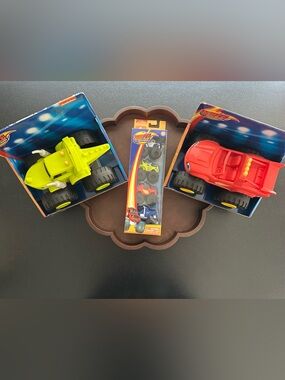 Blaze Push N Play Blaze & Zeg Trucks & 4-Pack Monster Machines Bundle